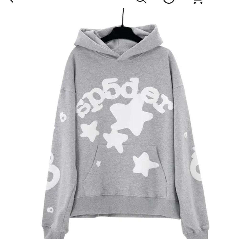 Gray Hoodie with White Star Graphics